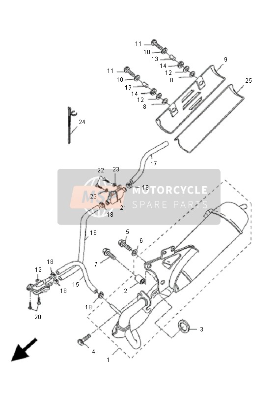 Yamaha CW50 BWS 2007 Échappement pour un 2007 Yamaha CW50 BWS